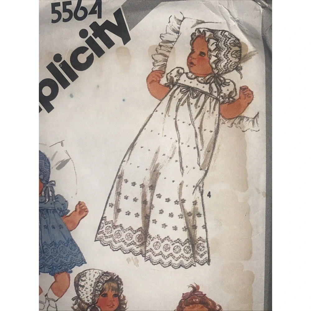 Simplicity 5564 Babies' Dress/Panties/Hat Pattern Size 6 months Cut Complete